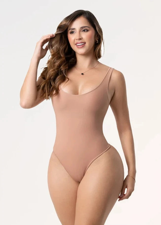 Body tanga color mocha Salomé 5003 con tirantes finos