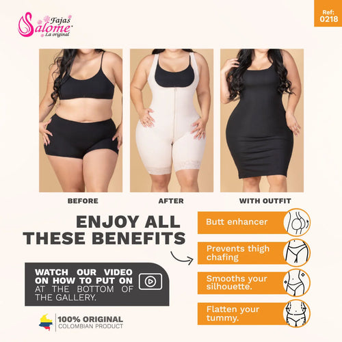 Fajas Salome 0218 | Colombian Shapewear Girdle High-Waist Shorts for Women •  Daily Use Body Shaper with Butt Lift & Tummy Control • Powernet