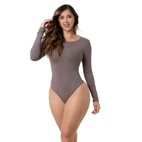 Salome TD03L5 | Body Manga Larga para Mujer. Corte Tanga Invisible. Microfibra Suave. Top Elegante & Base Layer Premium