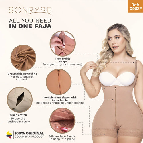 SONRYSE 096ZF | Colombian Shapewear Bodysuit | Everyday and Postpartum Use • Powernet