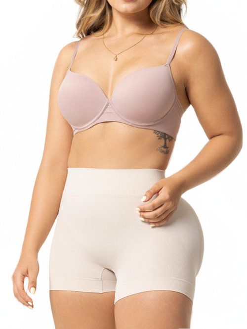 Fajas Salomé TJ05L5 | Panty Boyshort de Control Abdomen con Efecto Levanta Cola Compresión Suave-Media • Uso Diario