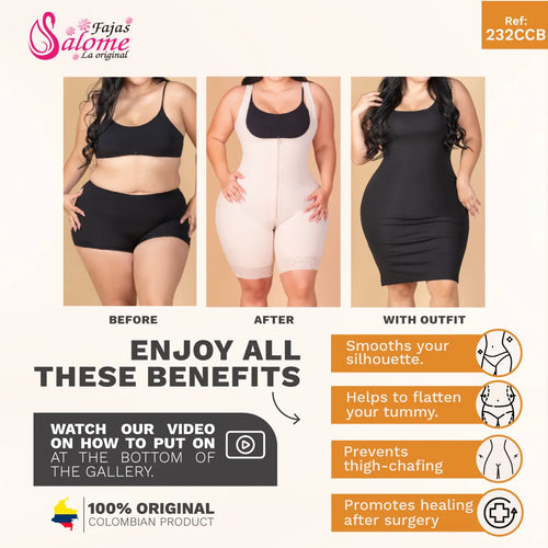 Fajas Salome 232-CCB | Full Body Shaper Faja w/ Inner Butt Lifter and Waist Shaper