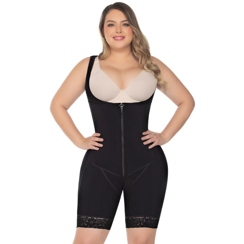 UpLady 6262 | Tummy Control Shapewear Open Bust Bodysuit for Women Knee Lenght • Stage 3