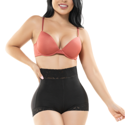 Salome 0331 | Panty Levanta Cola Colombiano. Control de Abdomen & Cintura. Encaje con Silicona. Compresión Media • Powernet