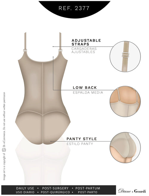 Diane & Geordi 002377 | Women's Strapless Bodysuit Shapewear • Tummy Control Body Shaper • Microlatex