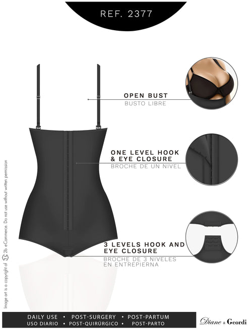 Diane & Geordi 002377 | Women's Strapless Bodysuit Shapewear • Tummy Control Body Shaper • Microlatex