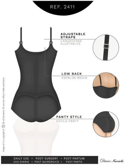 Diane & Geordi 2411 | Women's Tummy Control Butt Lifting Bodysuit • Postpartum Colombian Girdle • Powernet