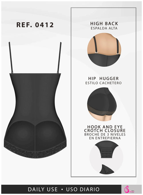 Fajas Salome 0412 | Strapless Butt Lifting Shapewear Girdle for Dresses •  Daily Use Body Shaper