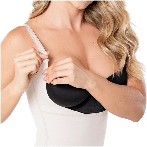 Diane & Geordi 002374 | Women's Seamless Thong Bodysuit Slimming Faja • Strapless Tummy Control Shapewear • Latex