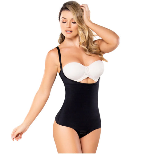 Diane & Geordi 002374 | Women's Seamless Thong Bodysuit Slimming Faja • Strapless Tummy Control Shapewear • Latex