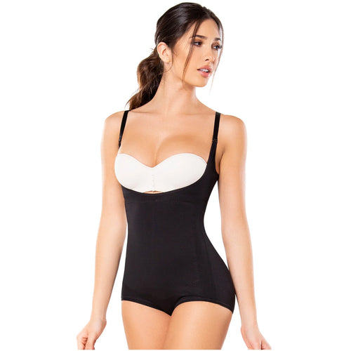 Diane & Geordi 2384 | Daily Use Tummy Control Shapewear for Women • Open Bust Panty Bodysuit • Latex