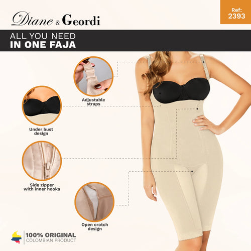 Diane & Geordi 2393 | Women's Firm Tummy Control Full Body Shaper • Post Surgery Postpartum Shapewear • Powernet