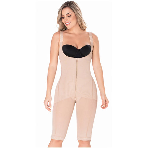 Diane & Geordi 2397 | Women's Butt LifterTummy Control Bodysuit • Knee Length Full Body Shaper for Women • Powernet