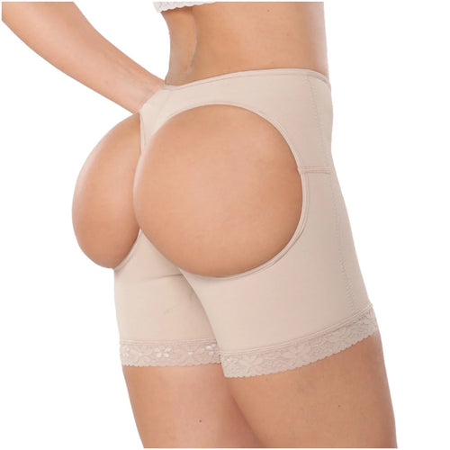 Diane & Geordi 2398F | Seamless Butt Lifting Shaper Shorts • Mid Thigh Extra Firm Shapewear for Women • Powernet