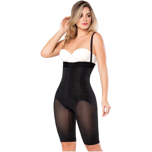 Diane & Geordi 2414 | Postpartum Butt Lifter Tummy Control Capri Shapewear • Open Bust Knee Length Body Shaper for Women • Powernet