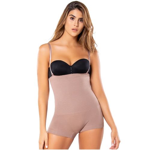 Diane & Geordi DJ06L4 | Open Bust Shorts Shapewear Bodysuit for Women • Daily Use Tummy Control Body Shaper • Powernet