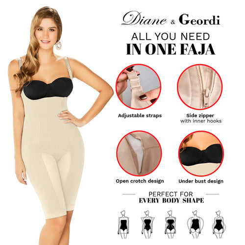 Diane & Geordi 2393 | Women's Firm Tummy Control Full Body Shaper • Post Surgery Postpartum Shapewear • Powernet