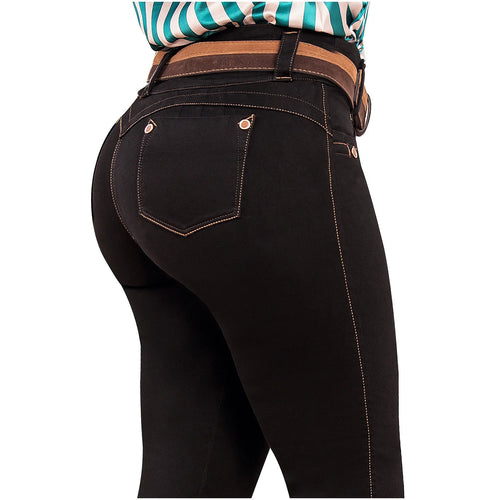 DRAXY 1478 | Colombian Jeans Butt Lifter for Women • Denim with Belt High-Waisted