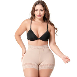 Salome 08L5 | Short Levanta Cola Colombiano. Efecto BBL Natural. Powernet Alta Compresión. Cintura Alta & Control de Abdomen • Uso Diario