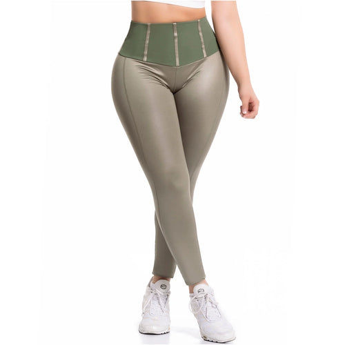 FLEXMEE 946705 | High Waisted Leggings With Tummy Control Activewear Sports Womens • Shape Line