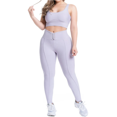 FLEXMEE 946749 | Sports Leggings Activewear High Waisted with Tummy Control Lace Up Waistband • Comfort Line