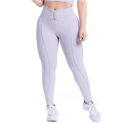 FLEXMEE 946749 | Sports Leggings Activewear High Waisted with Tummy Control Lace Up Waistband • Comfort Line