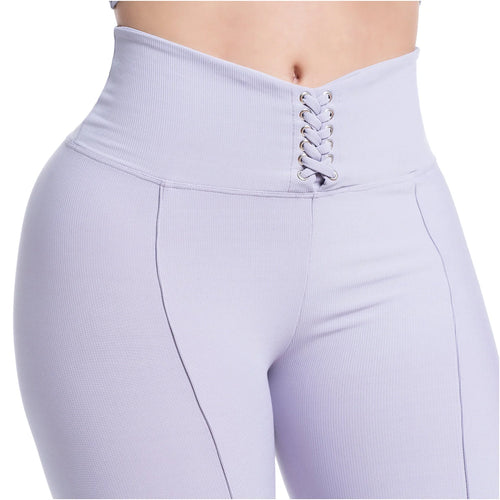 FLEXMEE 946749 | Sports Leggings Activewear High Waisted with Tummy Control Lace Up Waistband • Comfort Line