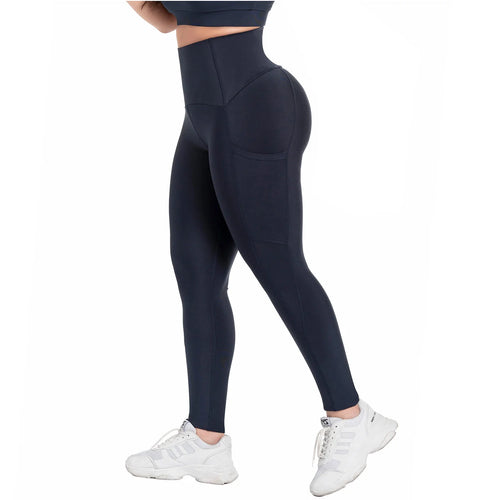 FLEXMEE 946764 | Sports High Waisted Leggings with Pockets Tummy Control Activewear Sportswear • Comfort Line