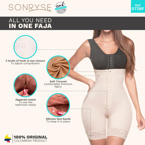 SONRYSE TR72BF | Butt Lifter Tummy Control Shapewear Bodysuit • Daily Use • Triconet