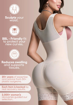 Be Shapy | Kit Postquirúrgico BBL Premium (2 Fajas Incluidas) | Recuperación Completa Lipo, BBL & Post-Op