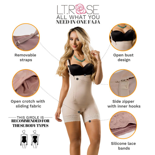 LATY ROSE 21111 | Open Bust Butt Lifting Colombian Shapewear for Women • Everyday Use & Postpartum