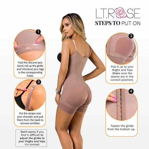 LATY ROSE 21113 | Open Bust Mid Thighs Butt-Lifting Girdle with Adjustable Straps • Everyday Use