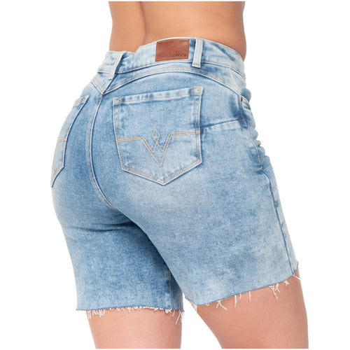 LOWLA 232361 | High Rise Butt Lifter Shorts Denim Distressed Jeans for Women