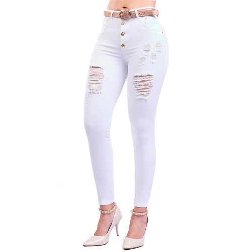 LATY ROSE 1198 | Butt Lifting Skinny Ankle Ripped Colombian Jeans for Women