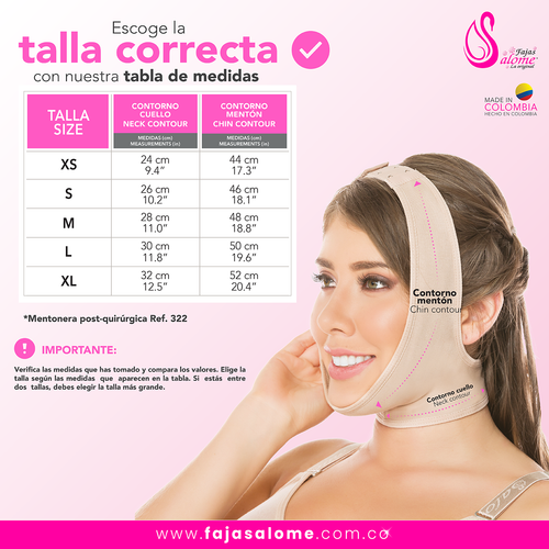Salome 322 | Mentonera Postquirúrgica. Compresión Facial. Recuperación de Papada, Lipo Facial, Cuello & Cirugía Maxilofacial • Powernet