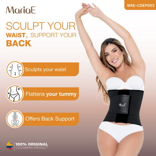 MARIAE CDEP002 | Faja Colombiana Moldeadora Termoreductora de Cintura y Abdomen. Cinturilla Especial para Uso Diario, Laboral y Deportivo.