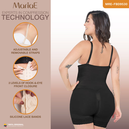 MARIAE FBD9530 | Etapa 2 • Faja Colombiana Postparto para Después de Abdominoplastia con Pierna Media y Escote Abierto • FU117