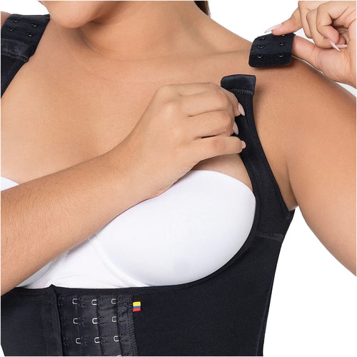 MARIAE RXC5330 | Reloj de Arena • Faja Colombiana Reductora y Moldeadora de Uso Diario Tipo Body con Pierna hasta el Medio Muslo y Escote Abierto • RA005