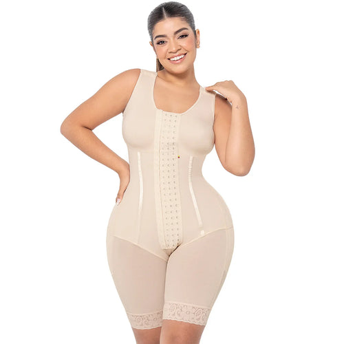 MARIAE RXC633V | Reloj de Arena • Faja Colombiana Moldeadora con Control de Abdomen de Uso Diario Tipo Body Media Pierna con Sujetador Integrado • RA001