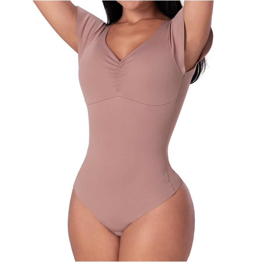 Body color terracota M&D BD06014 con mangas de volantes