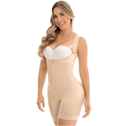 MYD F0269 | Open Bust Post Surgery Faja for Women Mid Thigh Shaper w/ Wide Adjustable Straps