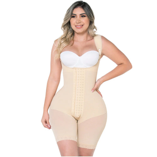 MYD 0489 | Fajas Colombianas Post Surgery Mid Thigh Shapewear Bodysuit for Guitar and Hourglass Body Types