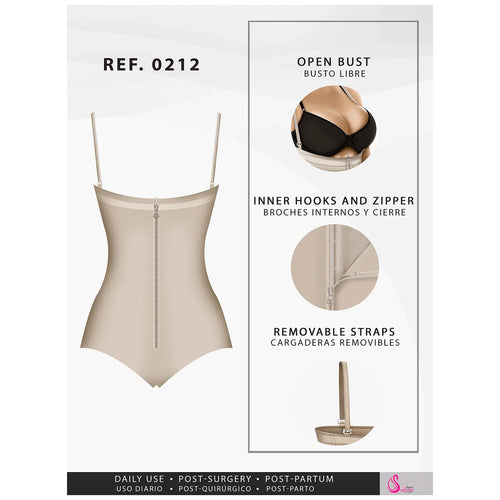 Fajas Salome 0212 | Strapless Thong Body Shaper •  Everyday Use Tummy Control Shapewear Girdle for Dress