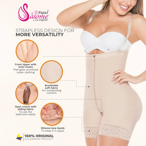 Fajas Salome 0215 | Postpartum Body Shaper after Pregnancy Girdle •  Daily Use Strapless Butt Lifter Shapewear for Dress