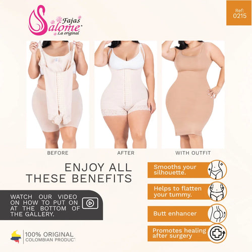 Fajas Salome 0216 | Open Bust Tummy Control Butt Lifter Shapewear •  Daily Use & Postpartum Body Shaper for Women • Powernet