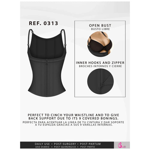 Fajas Salome 0313 | Waist Trainer Vest Tummy Control Compression Garment for Women •  Colombian Body Shaper for Daily Use