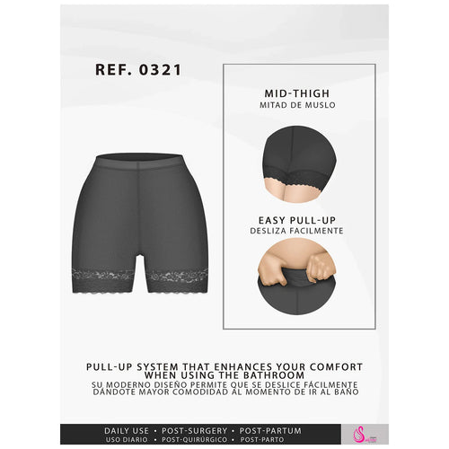 Fajas Salome 0321 | High Waist Compression Slimmer Butt Lifter Shapewear Shorts • Powernet