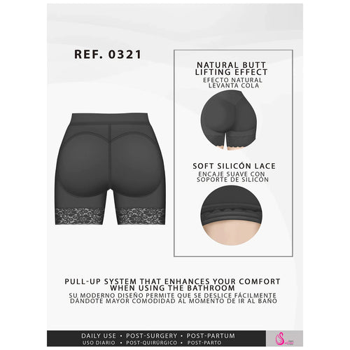 Fajas Salome 0321 | High Waist Compression Slimmer Butt Lifter Shapewear Shorts • Powernet