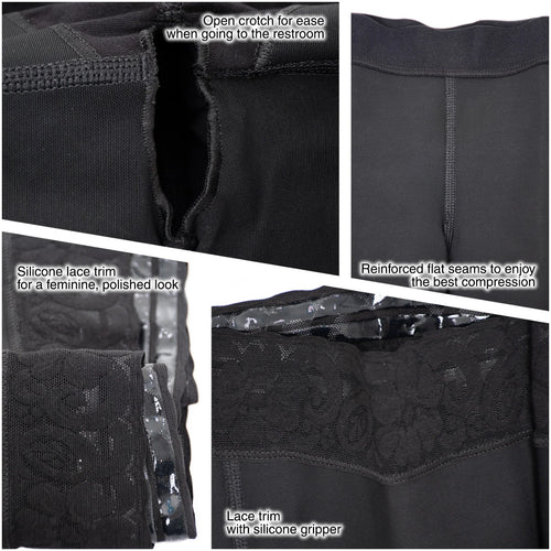 Fajas Salome 0321 | High Waist Compression Slimmer Butt Lifter Shapewear Shorts • Powernet