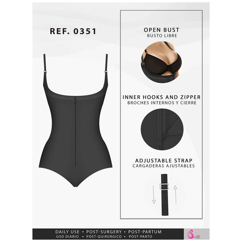 Fajas Salome 0351 | Open Bust Thong Tummy Control Shapewear for Women • Powernet